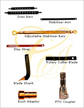 Draw Bars, Stabilizer Arm, Adustable Stabilizer Bar, Stay Strap, Rotary Cutter Blade, Blade Shank,Bush Adaptor, Pto Adaptor